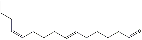 (6E,11Z)-6,11-ペンタデカジエナール 化学構造式