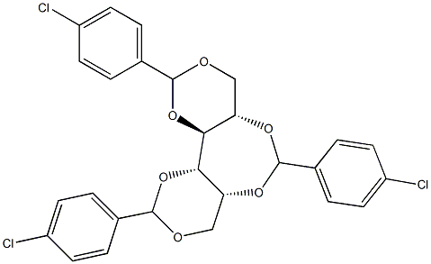 1-O,3-O:2-O,5-O:4-O,6-O-Tris(4-chlorobenzylidene)-L-glucitol Struktur