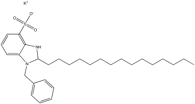 1-Benzyl-2,3-dihydro-2-pentadecyl-1H-benzimidazole-4-sulfonic acid potassium salt Struktur