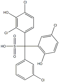 (3-クロロフェニル)(3-クロロ-6-ヒドロキシフェニル)(2,4-ジクロロ-3-ヒドロキシフェニル)メタンスルホン酸 化学構造式