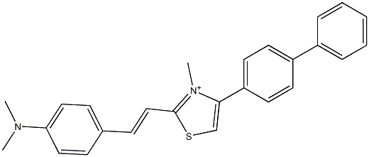 4-(4-Biphenylyl)-2-[p-(dimethylamino)styryl]-3-methylthiazol-3-ium 结构式