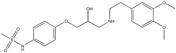 N-[4-[2-Hydroxy-3-[2-(3,4-dimethoxyphenyl)ethylamino]propyloxy]phenyl]methanesulfonamide Struktur