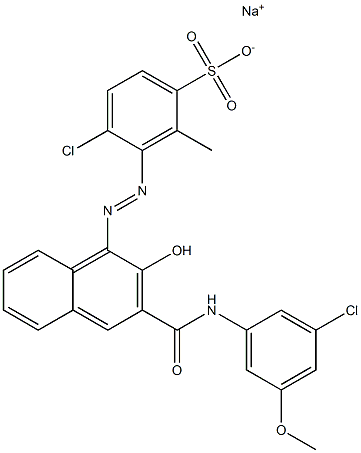 4-Chloro-2-methyl-3-[[3-[[(3-chloro-5-methoxyphenyl)amino]carbonyl]-2-hydroxy-1-naphtyl]azo]benzenesulfonic acid sodium salt