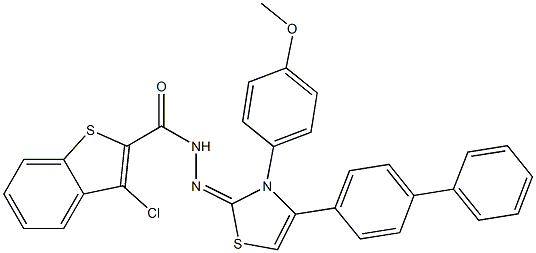 3-Chloro-N'-[(3-(4-methoxyphenyl)-4-(1,1'-biphenyl-4-yl)-2,3-dihydrothiazol)-2-ylidene]benzo[b]thiophene-2-carbohydrazide|