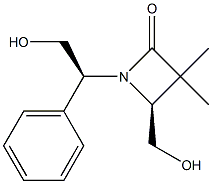 (4S)-3,3-Dimethyl-4-(hydroxymethyl)-1-[(S)-1-phenyl-2-(hydroxy)ethyl]azetidin-2-one Structure