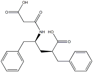 (2S,4S)-2,4-ジベンジル-6-オキソ-5-アザオクタン二酸 化学構造式