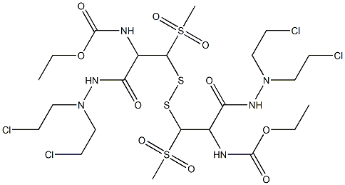 3,3'-Dithiobis[N',N'-bis(2-chloroethyl)-2-ethoxycarbonylamino-3-methylsulfonylpropionic acid hydrazide]|