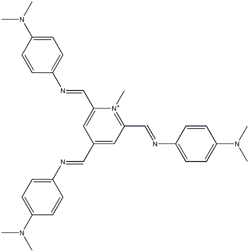 2,4,6-Tris[[4-(dimethylamino)phenyl]iminomethyl]-1-methylpyridinium Structure