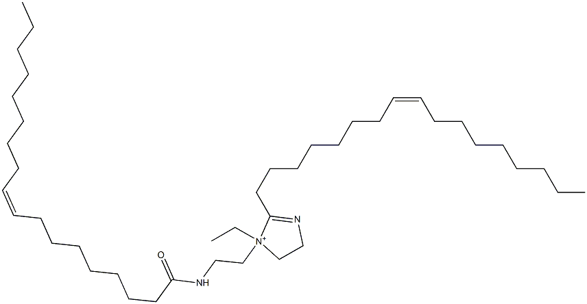 1-エチル-2-[(Z)-8-ヘプタデセニル]-4,5-ジヒドロ-1-[2-[[(Z)-1-オキソ-9-オクタデセニル]アミノ]エチル]-1H-イミダゾール-1-イウム 化学構造式