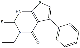 1,2-Dihydro-3-ethyl-2-thioxo-5-phenylthieno[2,3-d]pyrimidin-4(3H)-one Structure