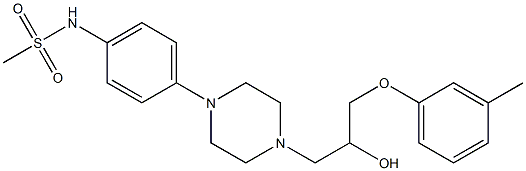 1-[4-[4-(Methylsulfonylamino)phenyl]-1-piperazinyl]-3-(3-methylphenoxy)-2-propanol Structure