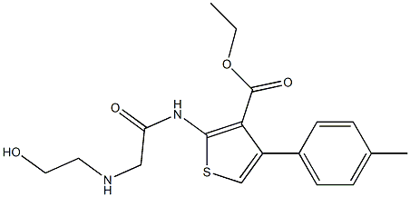 2-[[[(2-Hydroxyethyl)amino]acetyl]amino]-4-(4-methylphenyl)thiophene-3-carboxylic acid ethyl ester Structure