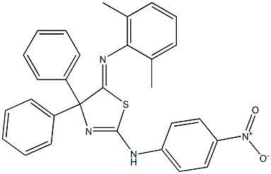 2-(4-Nitrophenylamino)-5-(2,6-dimethylphenylimino)-4,4-diphenyl-2-thiazoline Struktur