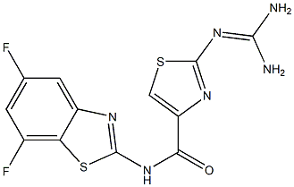 2-(Diaminomethyleneamino)-N-(5,7-difluoro-2-benzothiazolyl)thiazole-4-carboxamide Structure