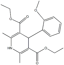 1,4-ジヒドロ-2,6-ジメチル-4-(2-メトキシフェニル)-3,5-ピリジンジカルボン酸ジエチル 化学構造式