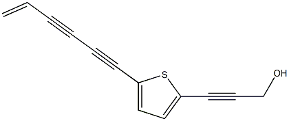 3-[5-(1,3-ヘキサジイン-5-エニル)-2-チエニル]-2-プロピン-1-オール 化学構造式