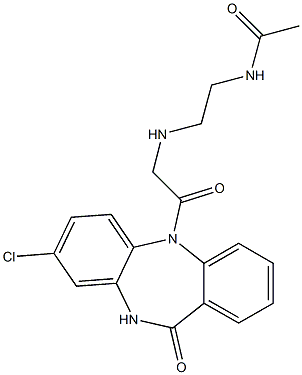 8-クロロ-5-[[[2-(アセチルアミノ)エチル]アミノ]アセチル]-5,10-ジヒドロ-11H-ジベンゾ[b,e][1,4]ジアゼピン-11-オン 化学構造式
