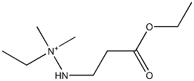 2-(2-エトキシカルボニルエチル)-1-エチル-1,1-ジメチルヒドラジニウム 化学構造式