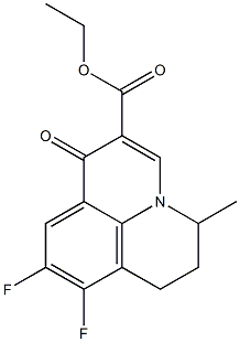 7,8-ジフルオロ-5,6-ジヒドロ-4-メチル-1-オキソ-4H-3a-アザ-1H-フェナレン-2-カルボン酸エチル 化学構造式