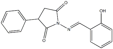 N-(o-Hydroxybenzylideneamino)-2-phenylsuccinimide Struktur