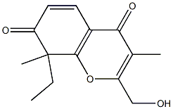 8-Ethyl-2-hydroxymethyl-3,8-dimethyl-4H-1-benzopyran-4,7(8H)-dione Struktur