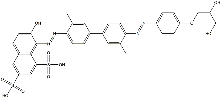3,3'-Dimethyl-4-[[4-(2,3-dihydroxypropoxy)phenyl]azo]-4'-[(2-hydroxy-6,8-disulfo-1-naphtyl)azo]-1,1'-biphenyl|