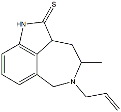 2a,4,5,6-Tetrahydro-4-methyl-5-(2-propenyl)-1H-azepino[5,4,3-cd]indole-2(3H)-thione Struktur