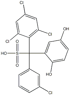 (3-Chlorophenyl)(2,4,6-trichlorophenyl)(2,5-dihydroxyphenyl)methanesulfonic acid Structure