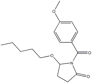 5-(ペンチルオキシ)-1-[4-メトキシベンゾイル]ピロリジン-2-オン 化学構造式