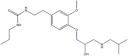 1-Propyl-3-[3-methoxy-4-[2-hydroxy-3-[isobutylamino]propoxy]phenethyl]urea Structure