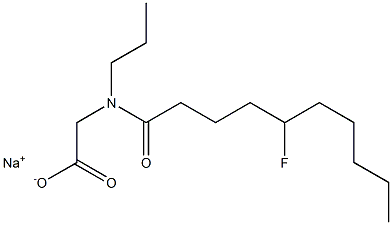 N-(5-Fluorodecanoyl)-N-propylglycine sodium salt Struktur