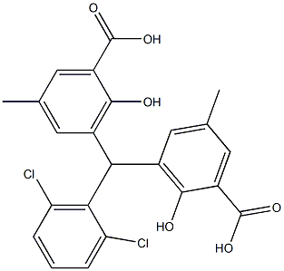 3,3'-(2,6-Dichlorobenzylidene)bis(5-methylsalicylic acid) Structure