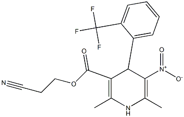 1,4-Dihydro-2,6-dimethyl-5-nitro-4-[2-(trifluoromethyl)phenyl]pyridine-3-carboxylic acid 2-cyanoethyl ester 结构式