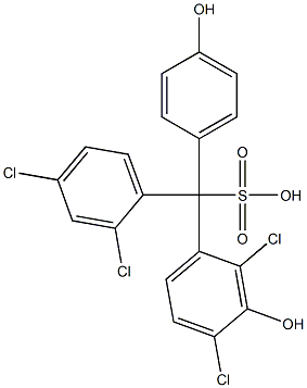 (2,4-Dichlorophenyl)(2,4-dichloro-3-hydroxyphenyl)(4-hydroxyphenyl)methanesulfonic acid Structure
