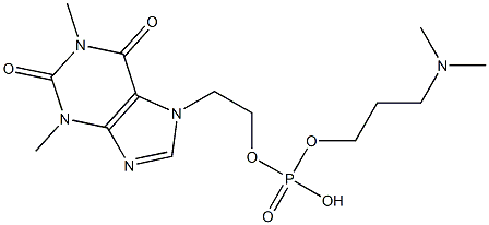 Phosphoric acid hydrogen 3-(dimethylamino)propyl 2-(1,2,3,6-tetrahydro-1,3-dimethyl-2,6-dioxo-7H-purin-7-yl)ethyl ester,,结构式