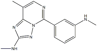 2-Methylamino-5-[3-methylaminophenyl]-8-methyl[1,2,4]triazolo[1,5-c]pyrimidine,,结构式