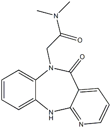 5,11-Dihydro-N,N-dimethyl-5-oxo-6H-pyrido[2,3-b][1,5]benzodiazepine-6-acetamide Struktur