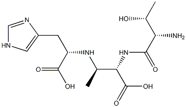 (2S,3R)-2-[(L-トレオニル)アミノ]-3-[[(1S)-2-(1H-イミダゾール-4-イル)-1-カルボキシエチル]アミノ]酪酸 化学構造式