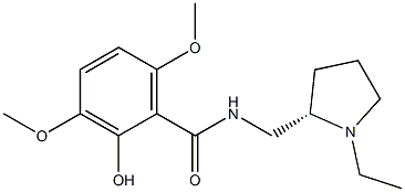 2-Hydroxy-3,6-dimethoxy-N-[[(2S)-1-ethylpyrrolidin-2-yl]methyl]benzamide,,结构式