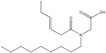 N-(3-ヘキセノイル)-N-ノニルグリシン 化学構造式