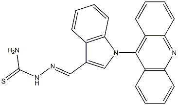 1-(Acridin-9-yl)-1H-indole-3-carbaldehyde thiosemicarbazone,,结构式