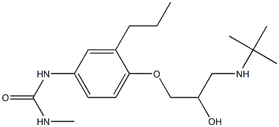 1-メチル-3-[3-プロピル-4-[2-ヒドロキシ-3-[tert-ブチルアミノ]プロポキシ]フェニル]尿素 化学構造式