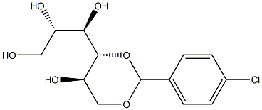 4-O,6-O-(4-クロロベンジリデン)-D-グルシトール 化学構造式