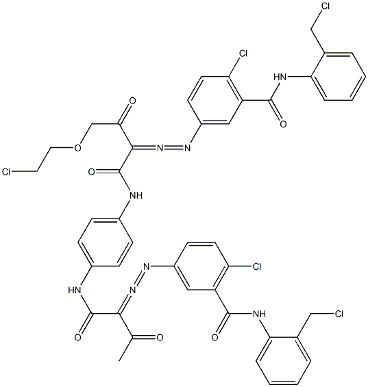 3,3'-[2-[(2-Chloroethyl)oxy]-1,4-phenylenebis[iminocarbonyl(acetylmethylene)azo]]bis[N-[2-(chloromethyl)phenyl]-6-chlorobenzamide]|