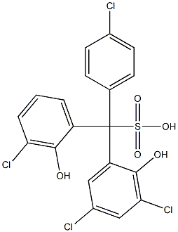 (4-Chlorophenyl)(3-chloro-2-hydroxyphenyl)(3,5-dichloro-2-hydroxyphenyl)methanesulfonic acid Structure