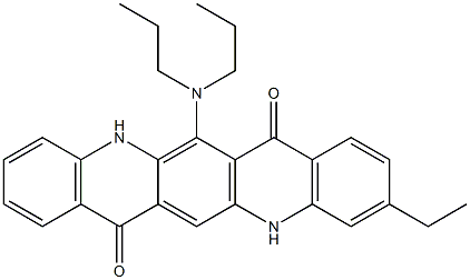 6-(ジプロピルアミノ)-10-エチル-5,12-ジヒドロキノ[2,3-b]アクリジン-7,14-ジオン 化学構造式