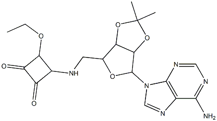 4-[[[[6-(6-Amino-9H-purin-9-yl)-tetrahydro-2,2-dimethylfuro[3,4-d]-1,3-dioxol]-4-yl]methyl]amino]-3-ethoxycyclobutane-1,2-dione Structure