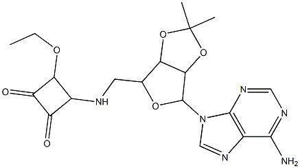 4-[[[[6-(6-Amino-9H-purin-9-yl)-tetrahydro-2,2-dimethylfuro[3,4-d]-1,3-dioxol]-4-yl]methyl]amino]-3-ethoxycyclobutane-1,2-dione,,结构式