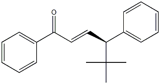 (2E,4R)-5,5-ジメチル-1,4-ジフェニル-2-ヘキセン-1-オン 化学構造式