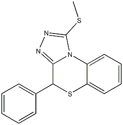 4-Phenyl-1-(methylthio)-4H-[1,2,4]triazolo[3,4-c][1,4]benzothiazine Struktur